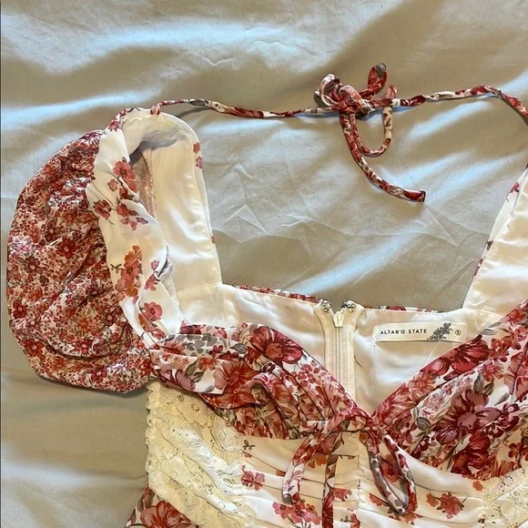 Floral Puff Sleeve Dress - Picture 2 of 5